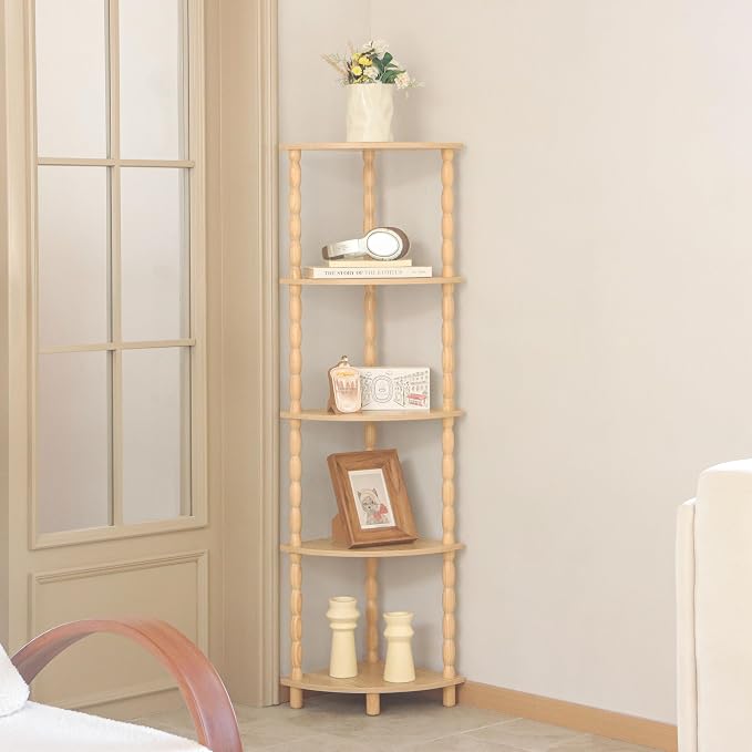 MaxSmeo Corner Shelf, 5-Tier Corner Bookshelf - Image 5