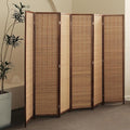 Furnnylane 6 Panel Bamboo Room Divider – 5.6 ft Tall Folding Privacy Screen by Furnnylane