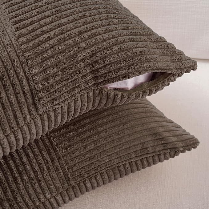 Fancy Homi 2 Packs Dark Brown Long Lumbar Decorative Throw Pillow Covers 16x24 - Image 4