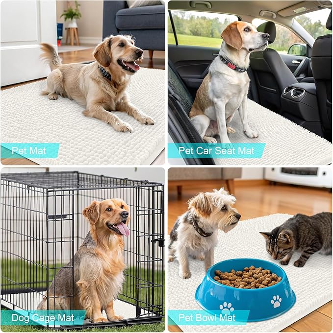 OLANLY Dog Door Mat for Muddy Paws 30x17, Absorbs Moisture and Dirt, Absorbent - Image 7