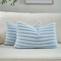 FUTEI Light Blue Decorative Throw Pillow Covers Set of 2, 12x20 Inch Soft by FUTEI