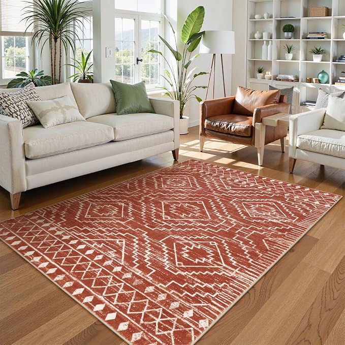 Wonnitar Moroccan 4x6 Bedroom Area Rug, Washable Soft Rug - Image 4