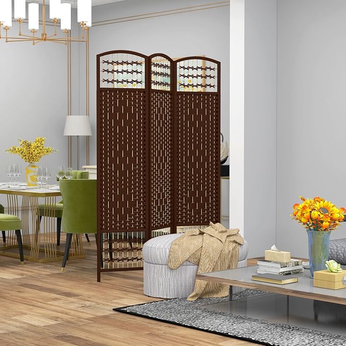 HOMCOM 3 Panel Room Divider, Folding Privacy Screen, 5.6' Room Separator - Image 2