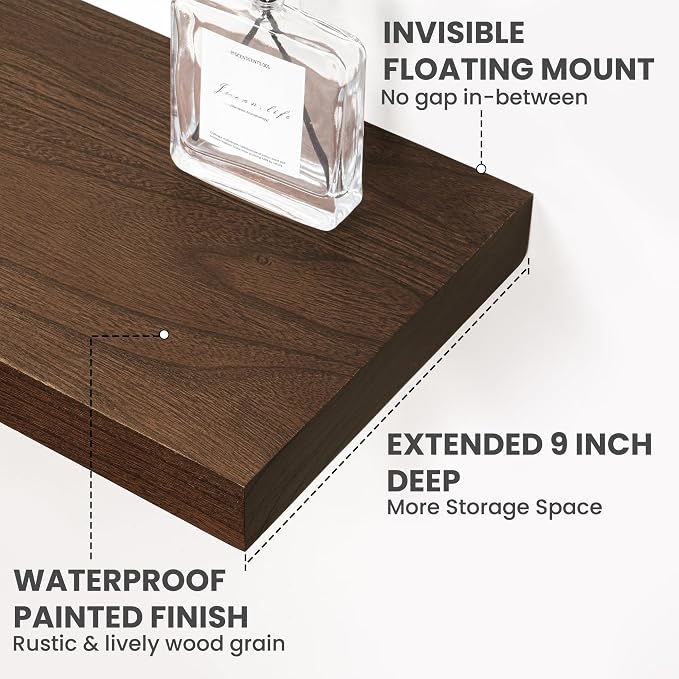 Marsmiles Solid Wood Floating Shelves - Image 5