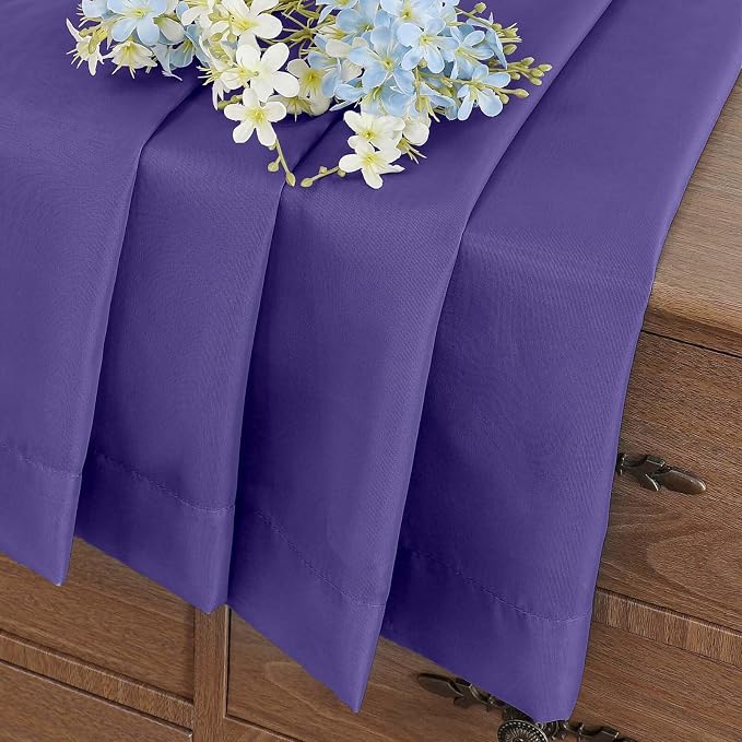 Purple Window Sheer Curtains 54 inch Length, Soft Airy Light Filtering Sheer - Image 8