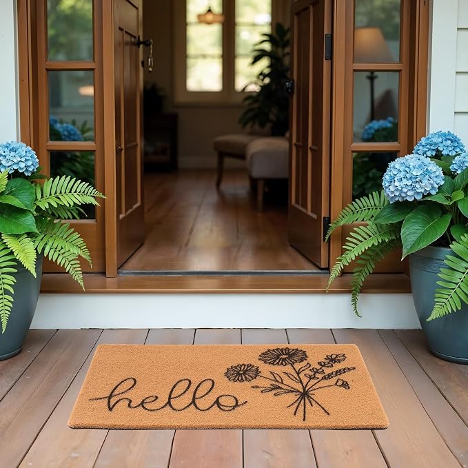 Hello Spring Door Mat for Front Door Welcome Matt Outdoor - Image 2