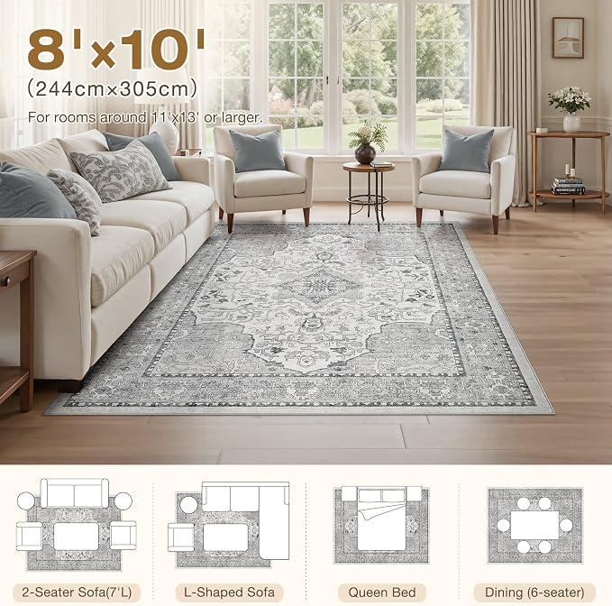 cotiled 8x10 Area Rugs Large Washable Rugs - Image 7