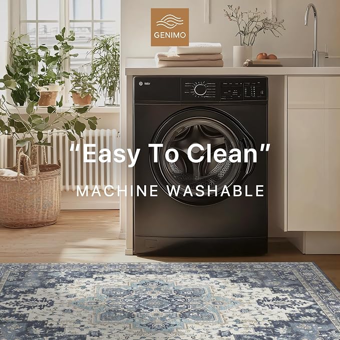GENIMO 2'6"x8 Runner Rugs for Hallway, Machine Washable Non Slip Vintage Rugs - Image 6