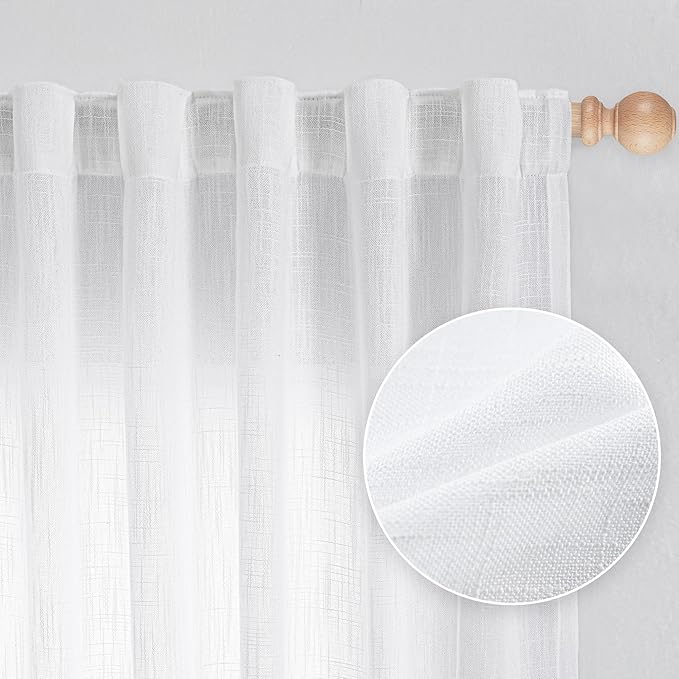 MYSKY HOME Floor to Ceiling Curtains 108 Inches White Sheer Window Drapes 2 by MYSKYHOME