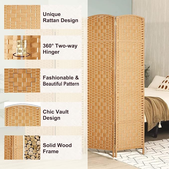 Rose Home Fashion 6 ft Tall Room Divider, Room Dividers and Folding Privacy - Image 5
