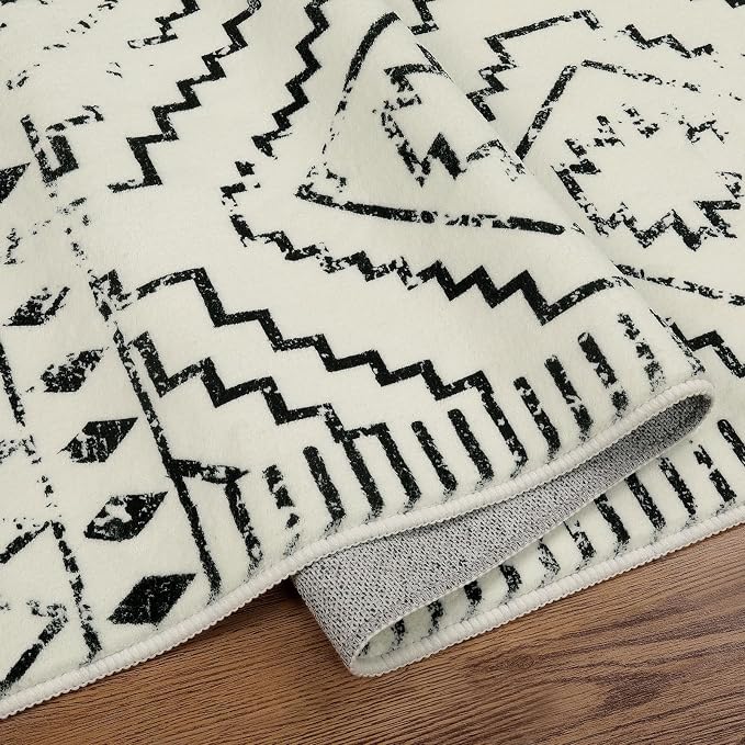 Wonnitar Moroccan 3x5 Area Rug, Washable White Non-Slip Entry Rug, Farmhouse - Image 8