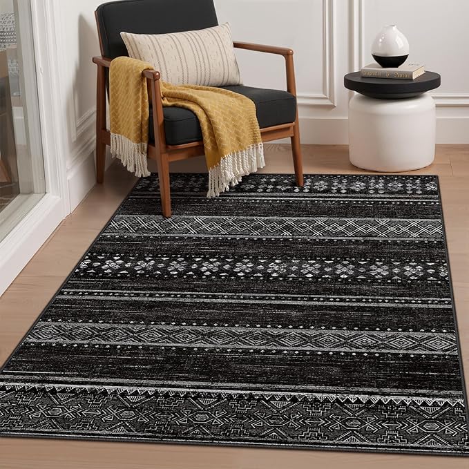 BESTSWEETIE 4x6 Area Rugs for Living Room Washable Moroccan Farmhouse Neutral - Image 2