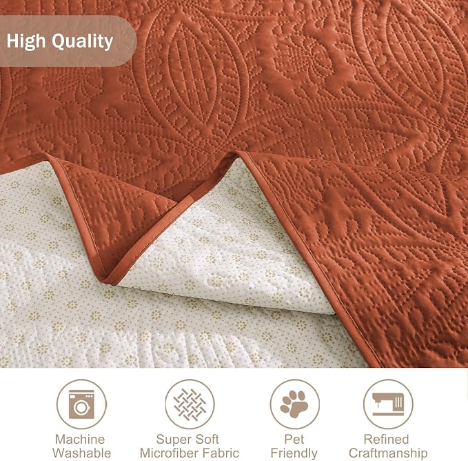 Orange Quilted Recliner Covers, Waterproof Large Recliner Chair Covers - Image 5