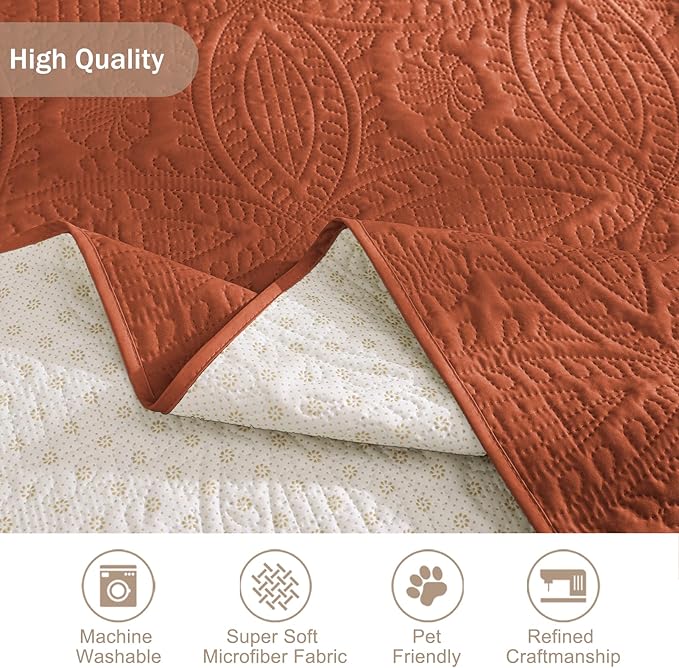 Orange Quilted Recliner Covers, Waterproof Recliner Chair Covers, Lazy Boy - Image 6