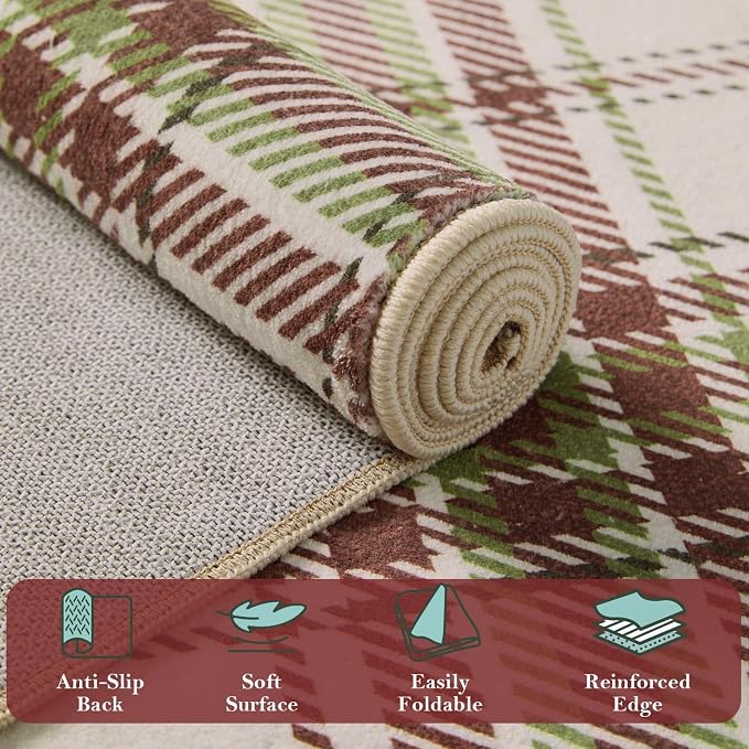 Rugxara Christmas Rug for Entryway Bathroom, 2x3 Kitchen Rug Washable Christmas - Image 4