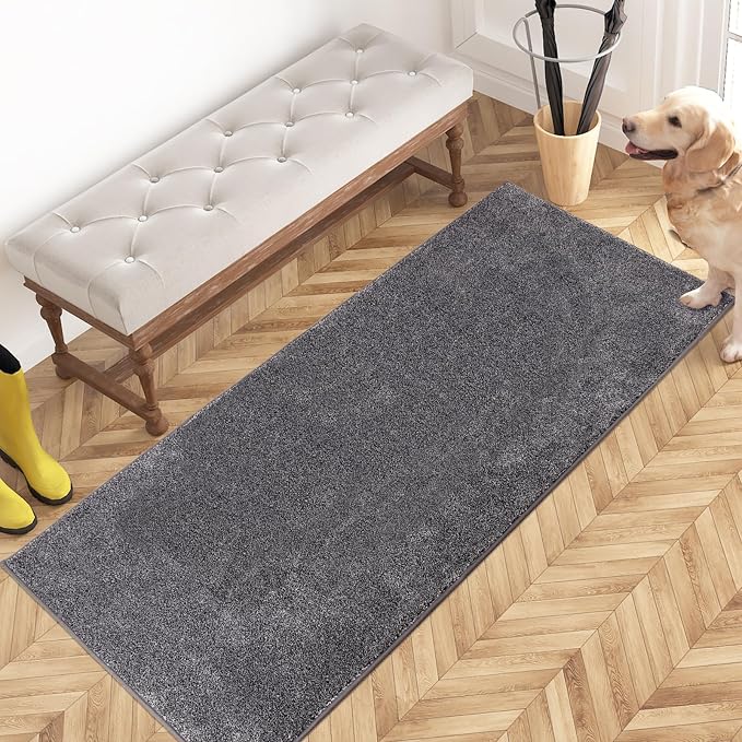 PURRUGS Dirt Trapping Door Mat 24" x 59", Non-Slip Machine Washable Entryway Rug by PURRUGS