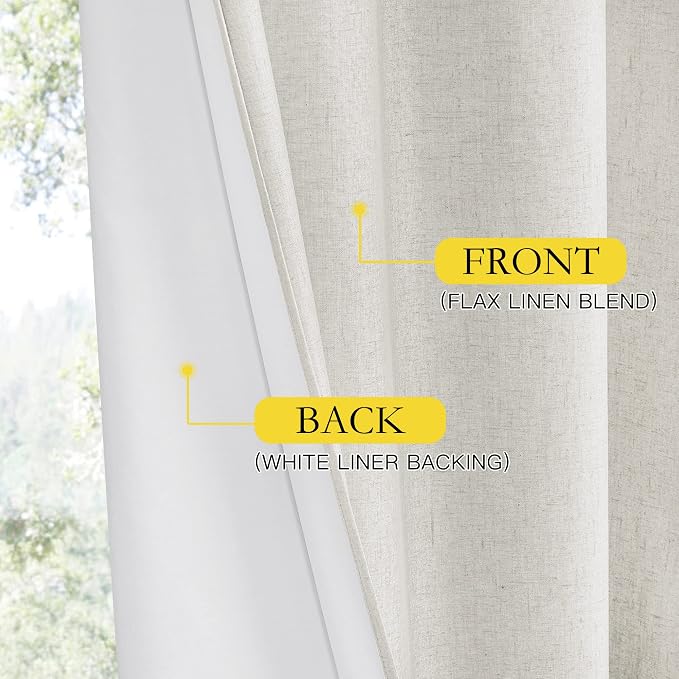 NICETOWN 100% Blackout Linen Texture Cold Blocking Curtains 84 inches Long - Image 6