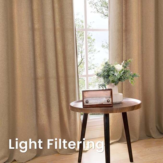 BGment Burlap Linen Curtains 68 Inch Length 2 Panels Set - Image 6