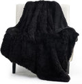 Bedsure GentleSoft Fuzzy Sherpa Faux Fur Twin Blanket Black Cozy Gifts by BEDSURE