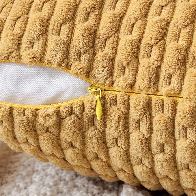 MIULEE Pack of 2 Decorative Throw Pillow Covers 18x18 Inch Soft Boho Striped - Image 3