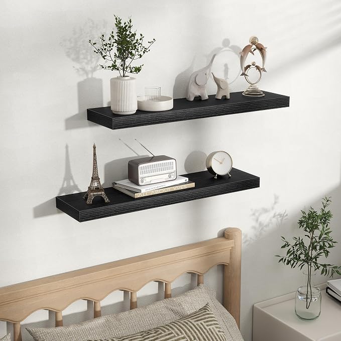 Fun Memories Floating Shelves for Wall, Rustic Wood Wall Mounted Shelves for - Image 5