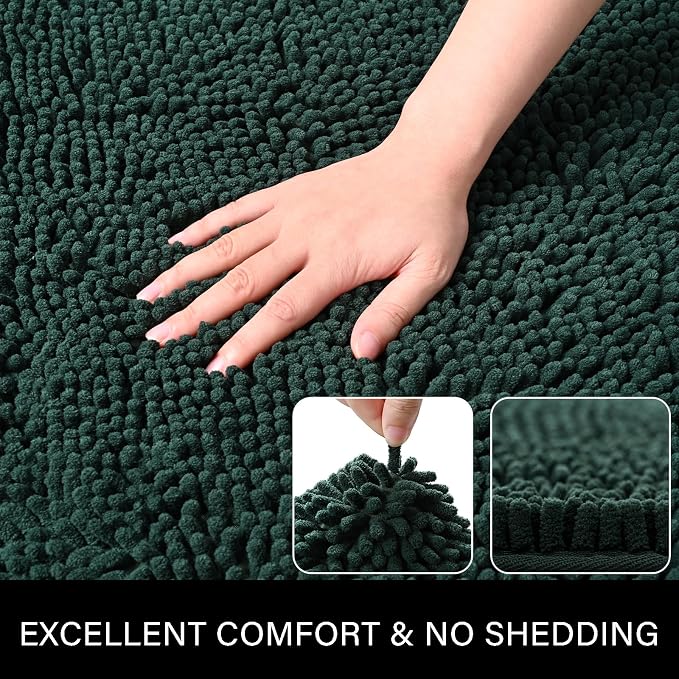 LOCHAS Luxury Bathroom Rug Shaggy Bath Mat 24 x 70 Inch, Washable Non Slip Bath - Image 4