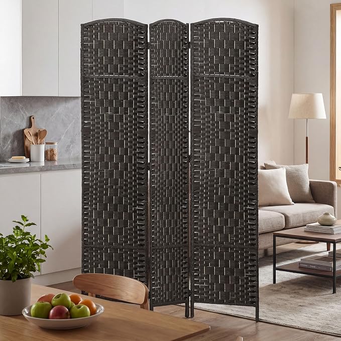 HOMCOM Room Divider, 3 Panel Folding Privacy Screen, 6FT Tall Portable Wicker - Image 6