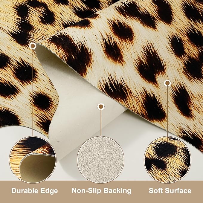 AROGAN Western Decor Faux Fur Leopard Rug, 6.2 x 7 Feet Premium Animal Skin - Image 5