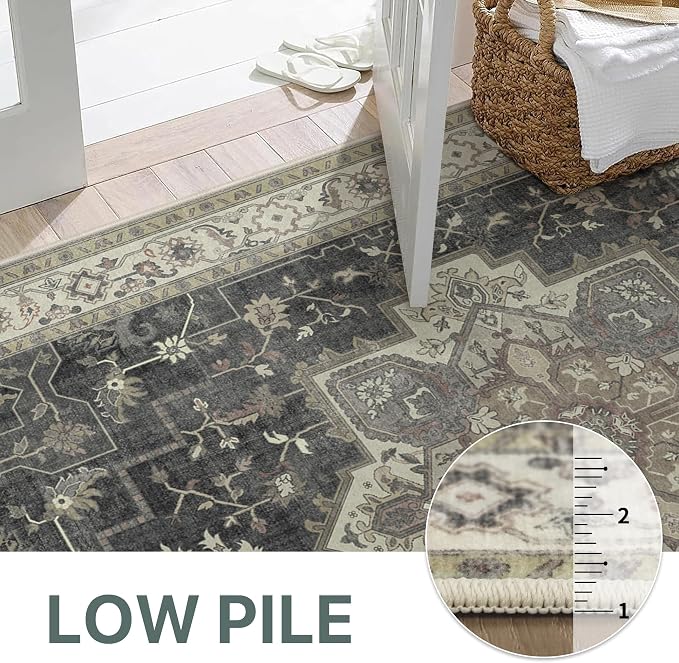 GENIMO 2x10 Runner Rugs for Hallway, Machine Washable Non Slip Vintage Rugs - Image 5