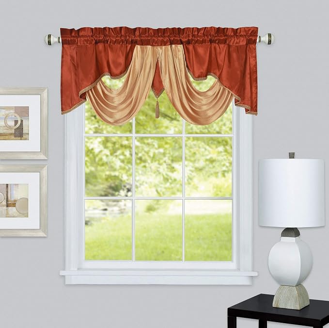 GOHD Golden Ocean Home Decor Valarie Fancy Window Valance. 54 x 18 inches. - Image 2