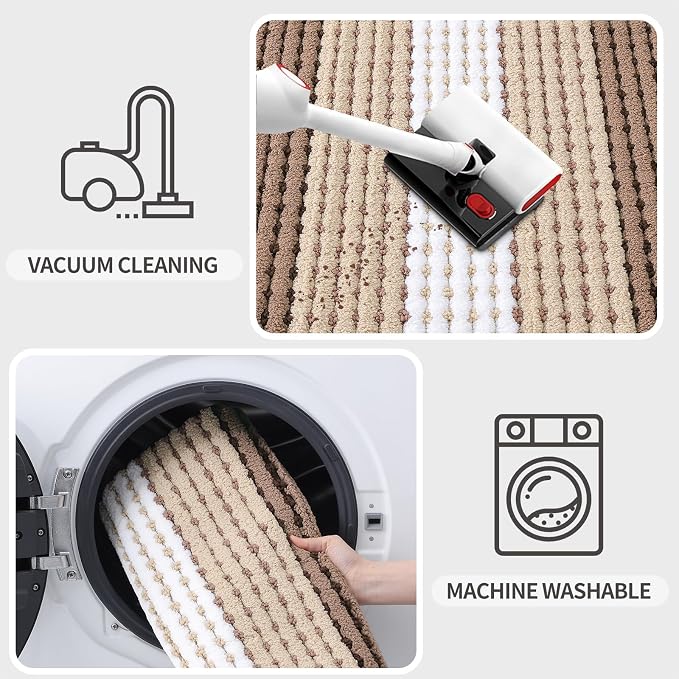 Kitinjoy Indoor Outdoor Door Mat, 47x20 Non-Slip Absorbent Dirt Trapper - Image 5
