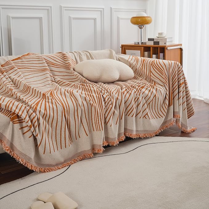 VClife Couch Cover Soft Chenille Sofa Cover Modern Minimalist Creamy Beige - Image 9