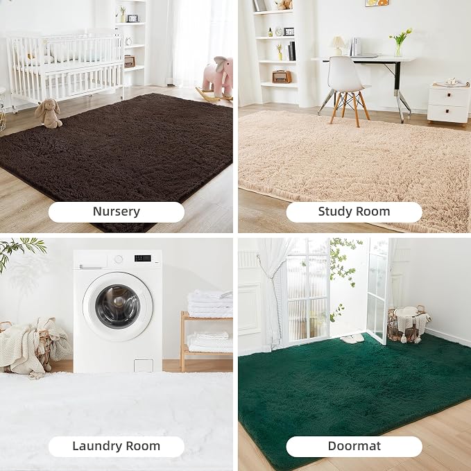 Litanika 6x9 Shag Area Rug for Living Room Bedroom, Non-Shedding Modern Indoor - Image 7