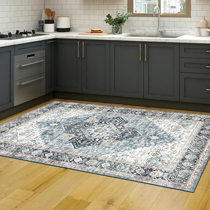 Area Rug 4×6, Vintage Boho Rug, Ultra-Soft Low Pile, Non Slip, Stain Resistant - Image 7