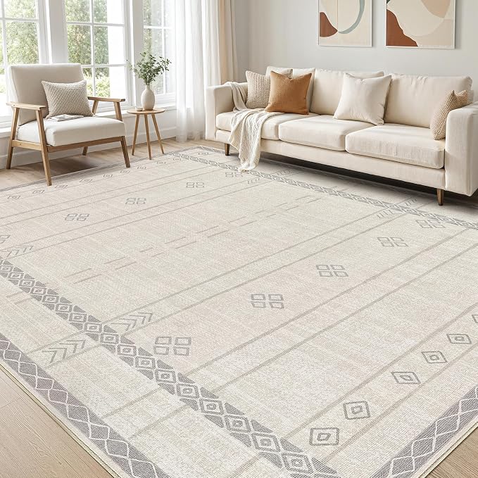 cotiled 5x7 Area Rug Living Room: Washable Boho Rugs by COTILED