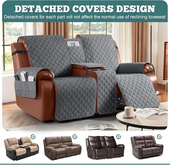 Ruaozz Waterproof Loveseat Recliner Cover - Image 3