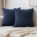 MIULEE Pack of 2 Decorative Throw Pillow Covers 16x16 Inch Soft Boho Striped by MIULEE