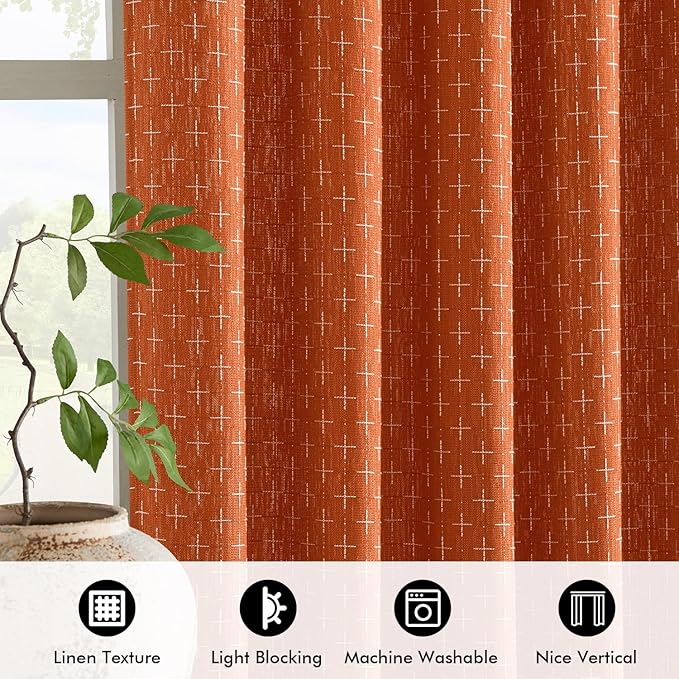 MIULEE Decorative Back Tab Linen Curtains - Image 4