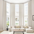 Guken Cream 100% Blackout Cream Linen Curtains 52 Inch Wide by 146 Inch 2 by Guken