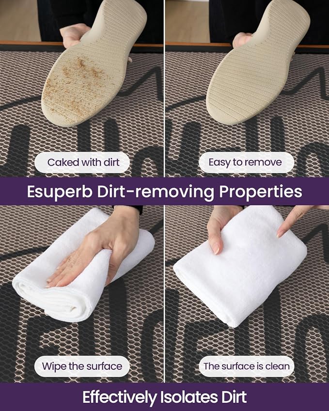 DEXI Front Door Mat Outside Entrance 17x30, Non Slip Dirt Trapper Doormat - Image 9