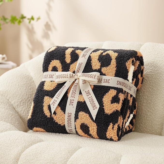 Snuggle Sac Black Leopard Throw Blanket - Image 7