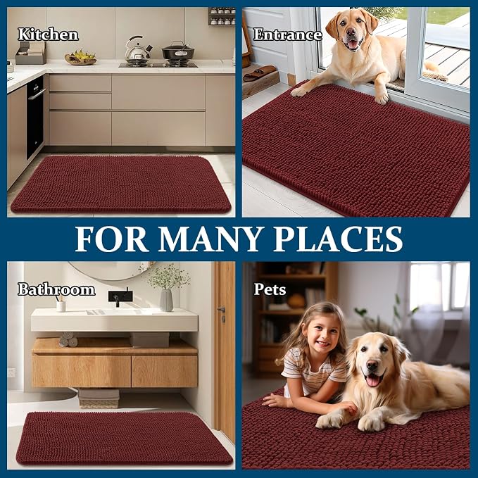 OLANLY Dog Door Mat for Muddy Paws 24x16, Absorbs Moisture and Dirt, Absorbent - Image 8