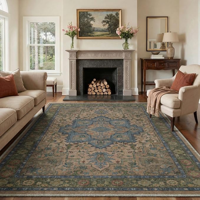 GENIMO 5x7 Area Rugs for Living Room, Machine Washable Rug, Non Slip Indoor by GENIMO