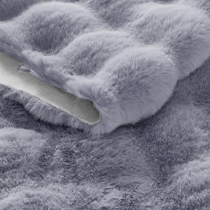 Lotus Karen Fluffy Light Grey Rug - Image 5
