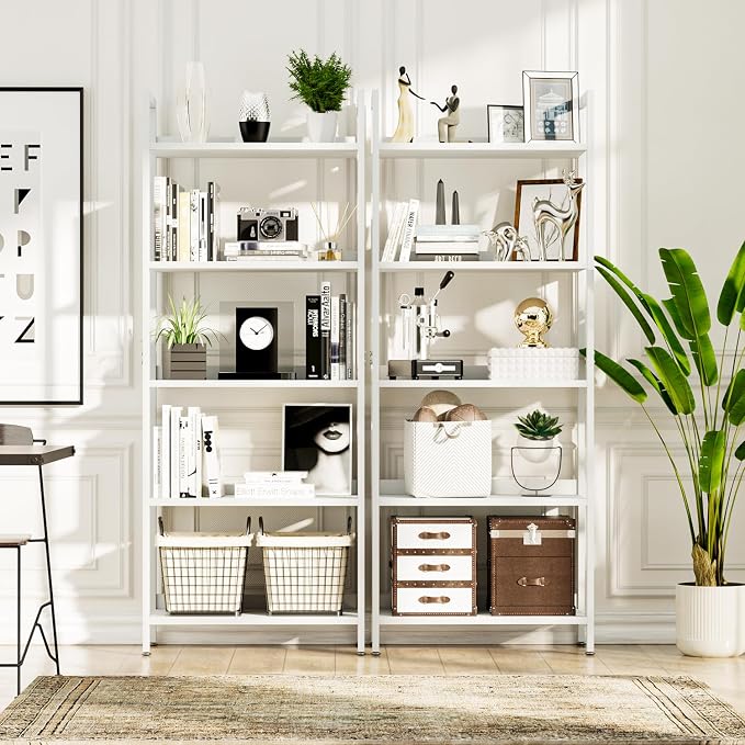 NUMENN Bookshelf, 5 Tier Bookshelves, Home Office Bookcase Shelf Storage - Image 5