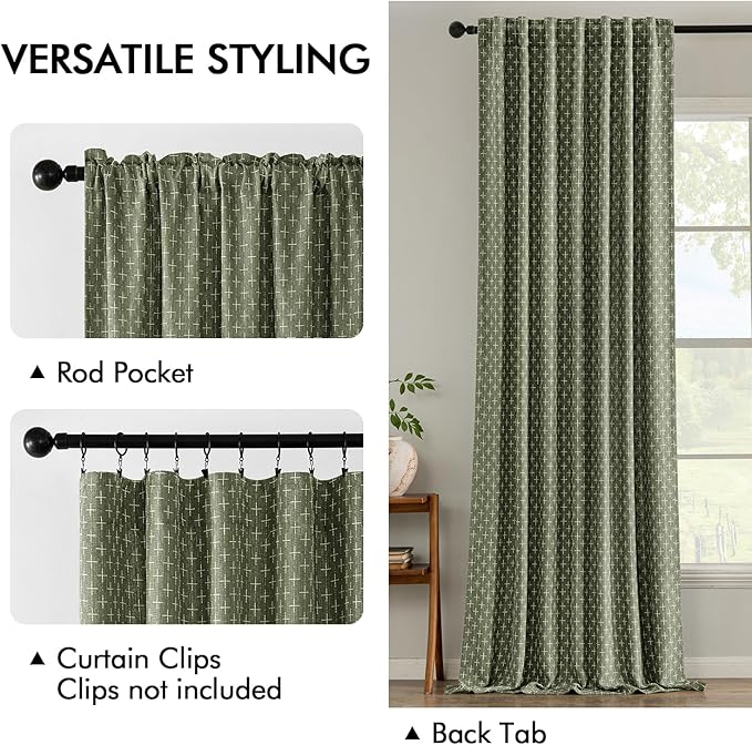 MIULEE Decorative Back Tab Linen Curtains - Image 3