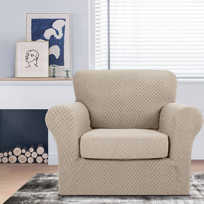 MAXIJIN 2 Piece Jacquard Chair Covers - Image 2