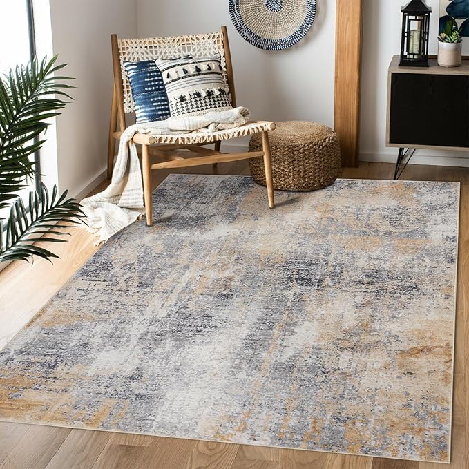 Area Rug 6×9, Large Vintage Boho Rug, Ultra-Soft Low Pile, Non Slip, Stain by DomitapisRug
