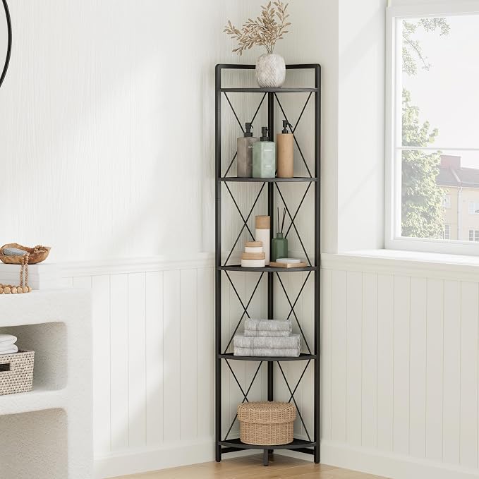5 Tier Corner Shelf Stand, Metal Corner Shelf, Plant Stand Display Shelf - Image 9