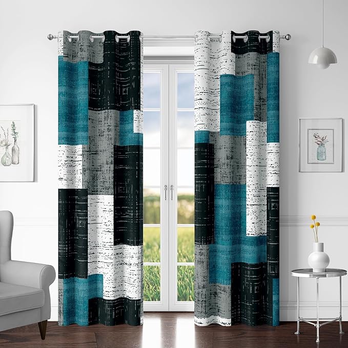 Tyrot Rustic Blue Grey 100% Blackout Curtains by TyrotHomeDecor